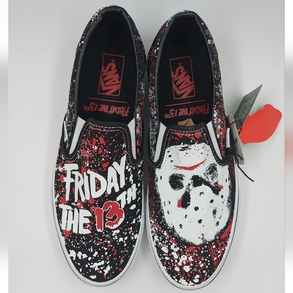 Vans HOUSE OF TERROR Classic Slip On Horror Friday 13th Glow in Dark NEW UK 9 - Picture 3 of 16
